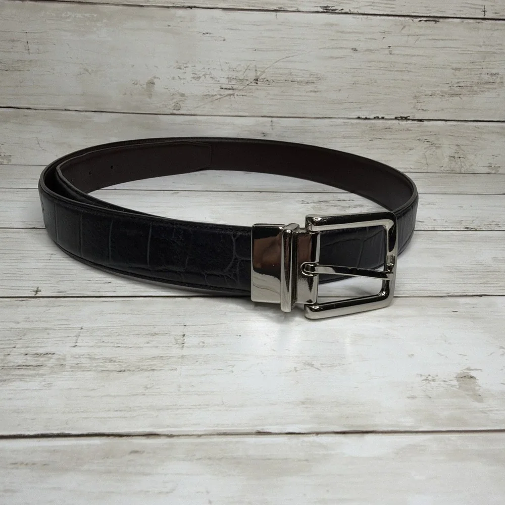 Cole Haan Men's Reversible Brown & Black Leather Dress Belt Size 40/100